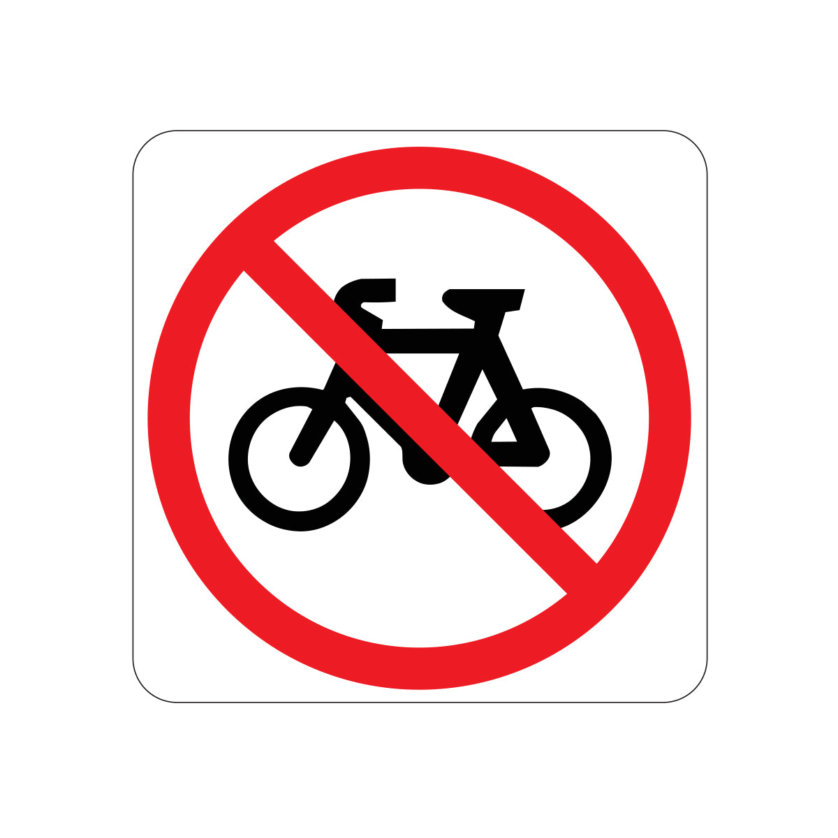 Bicycles Prohibited Sign