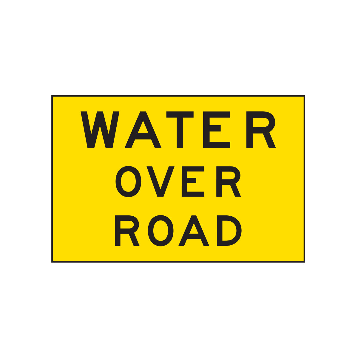 Warning: Water Over Road Sign