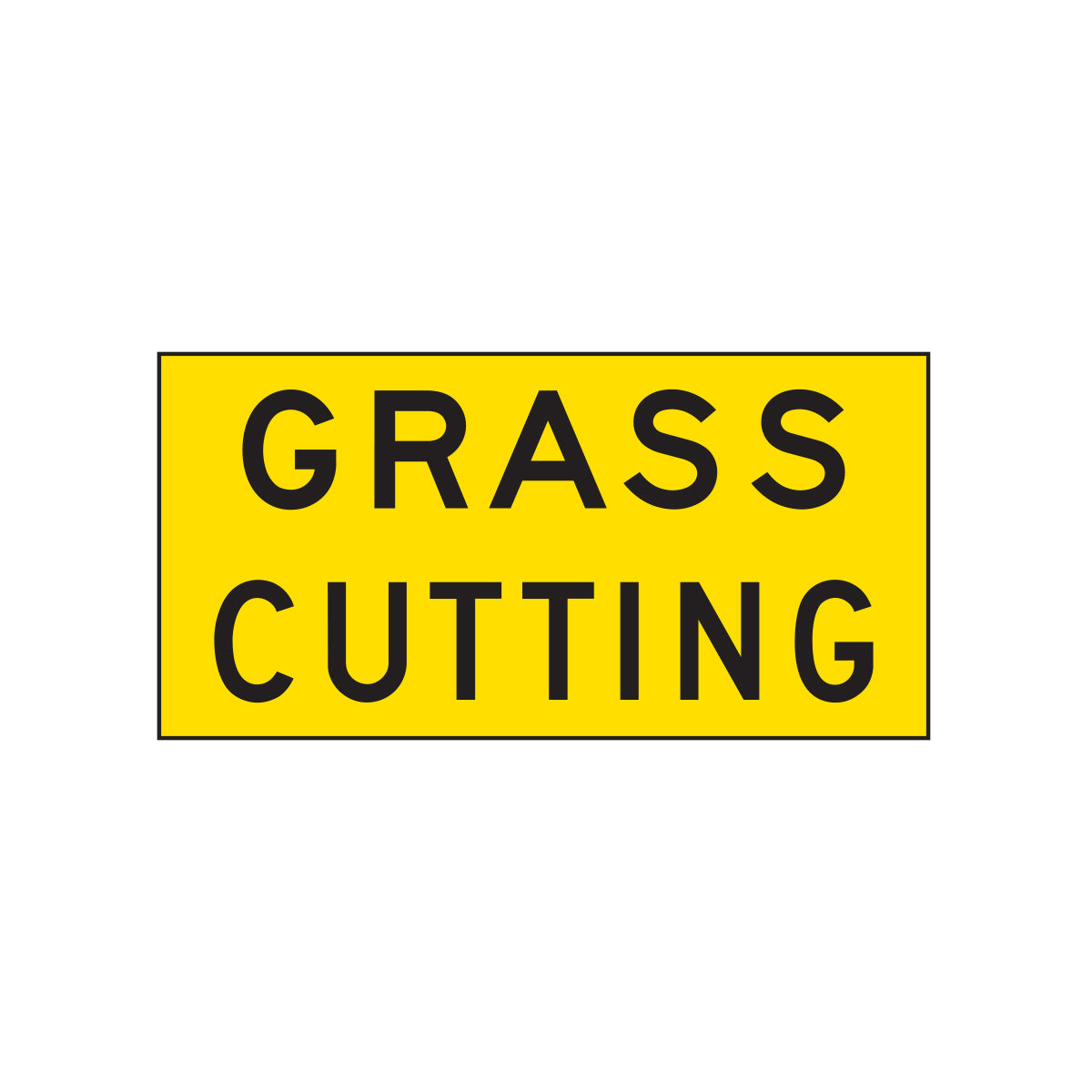 Warning: Grass Cutting Sign