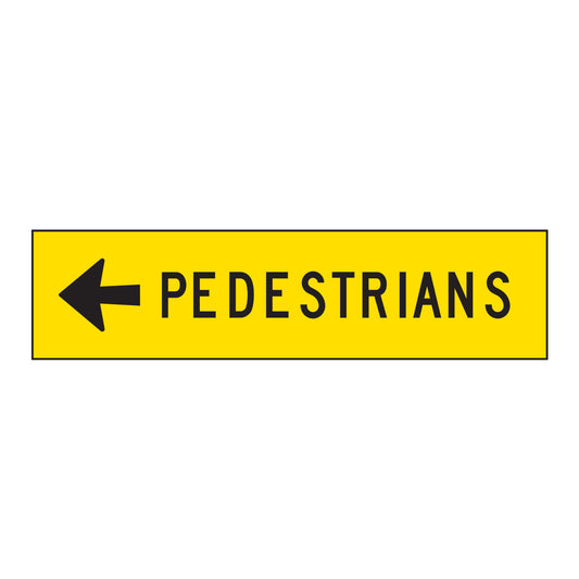 Warning: Pedestrians Left Sign
