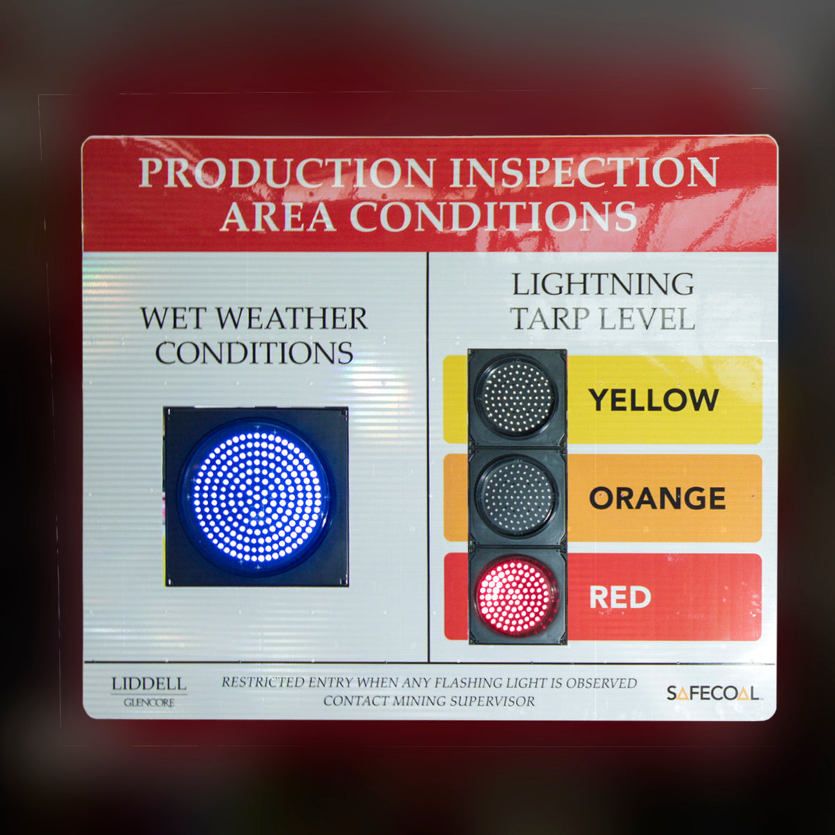 Trigger Action Response Plan Sign Examples TARP (Trigger Action Response Plan) LED Sign